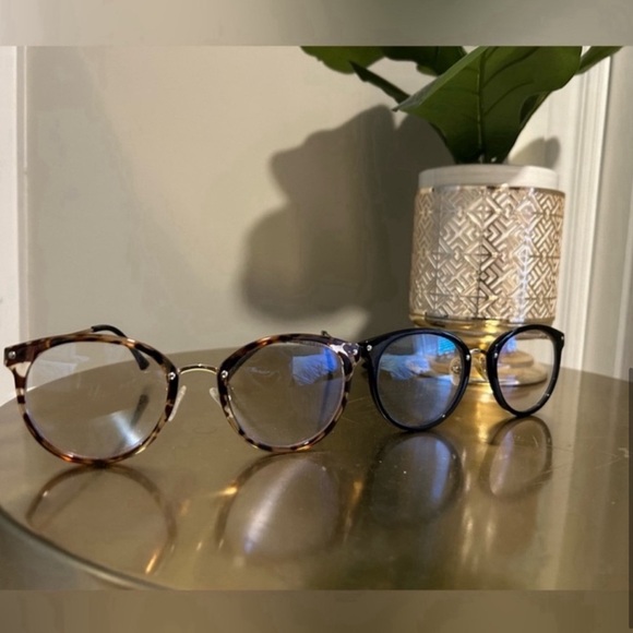 Amazon Blue Light Blocking Glasses, Pack of 2, Black and Gold and Brown Leopard - Picture 5 of 13